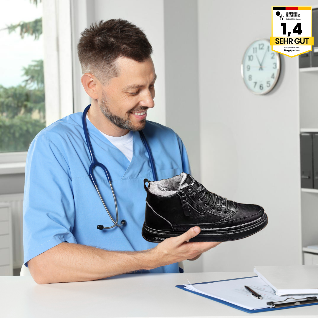 "Ergonomische Thermoschuhe für Damen, schwarz, gefüttertes Innenfutter, robuste Sohle, ideal für kaltes Wetter"