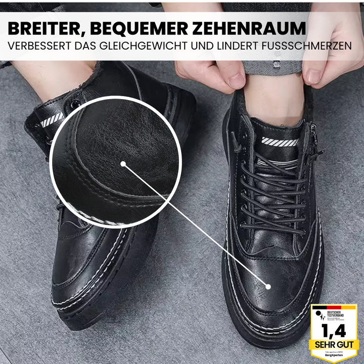 "Ergonomische Thermoschuhe für Damen, schwarz, gefüttertes Innenfutter, robuste Sohle, ideal für kaltes Wetter"