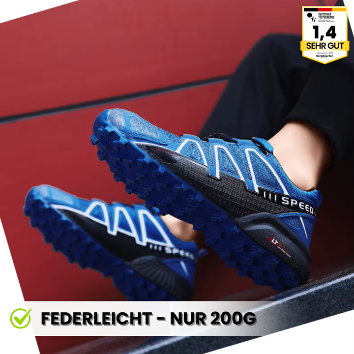 Ergonomische Trekking- und Wanderschuhe für Damen, braun mit rutschfester Sohle und atmungsaktivem Gewebe.