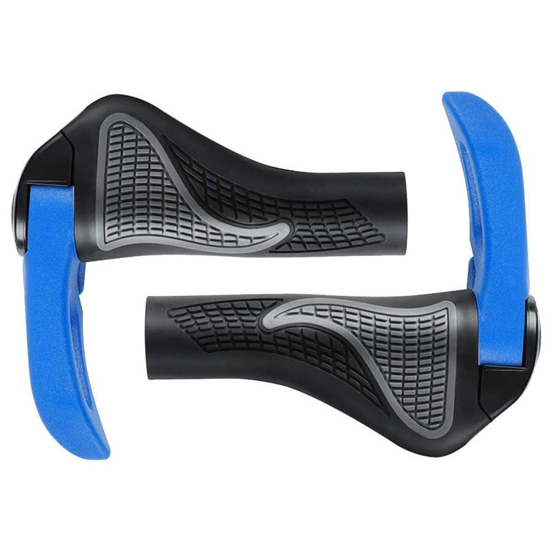 "Ergonomische, verstellbare Fahrradgriffe in Blau, Rot, Schwarz, Weiß aus Aluminium, ideal für komfortable Touren."