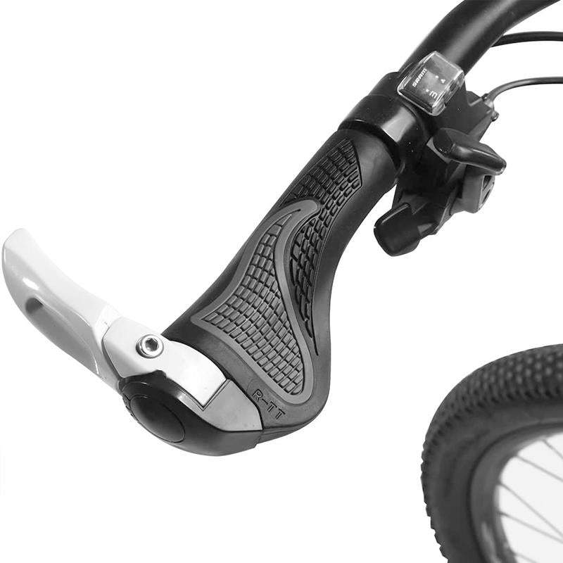 "Ergonomische, verstellbare Fahrradgriffe in Blau, Rot, Schwarz, Weiß aus Aluminium, ideal für komfortable Touren."