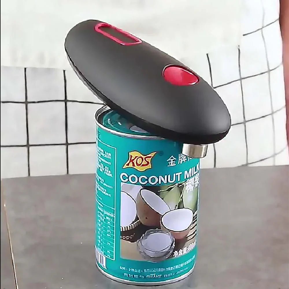 "Ergonomischer automatischer Dosenöffner mit Ein-Knopf-Bedienung, handlich, batteriebetrieben für sichere Küchenanwendung"
