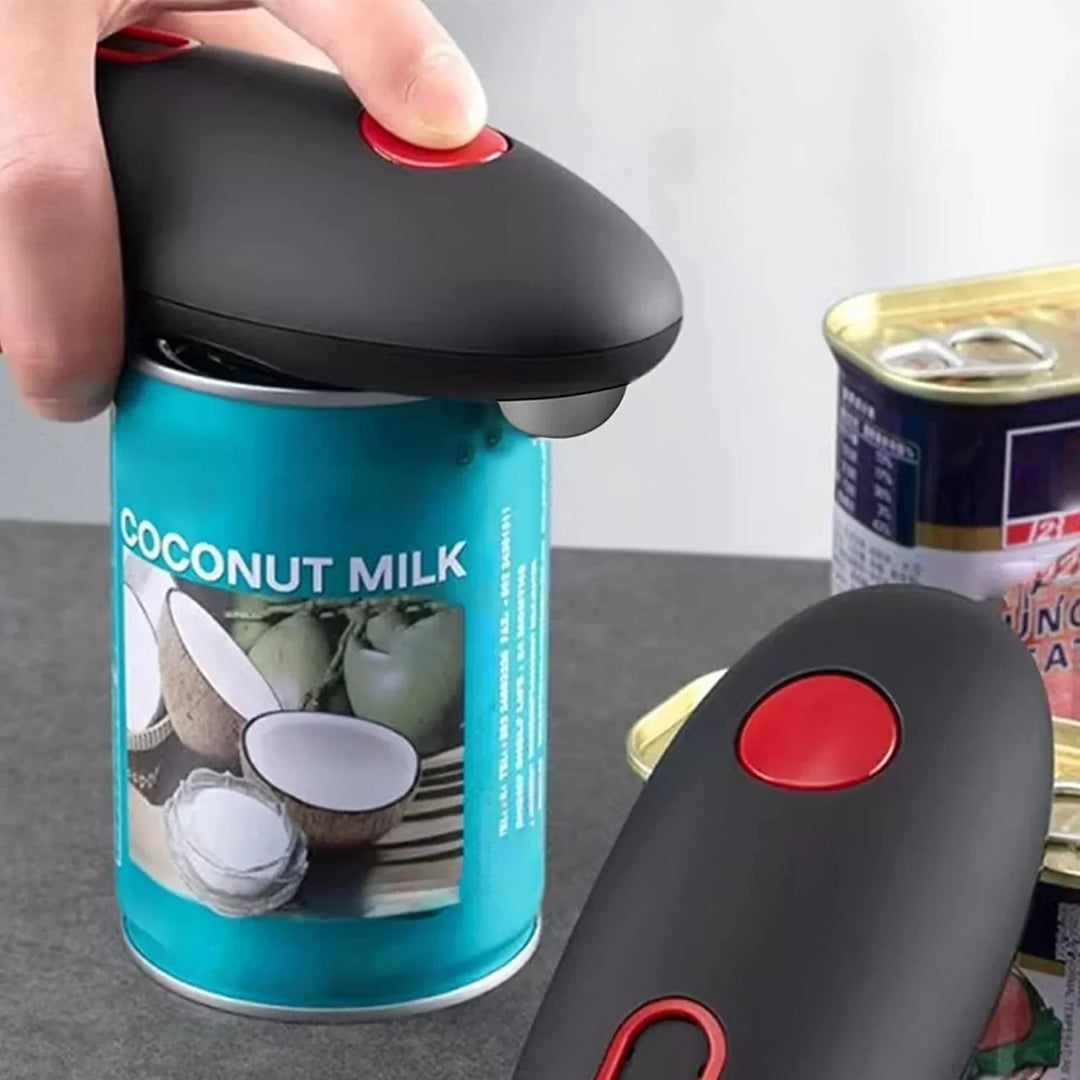 "Ergonomischer automatischer Dosenöffner mit Ein-Knopf-Bedienung, handlich, batteriebetrieben für sichere Küchenanwendung"