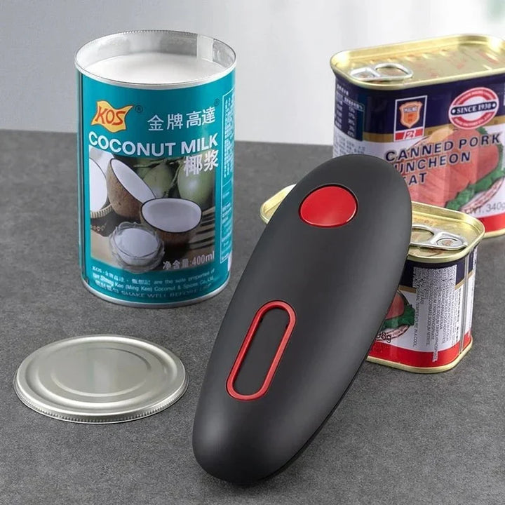 "Ergonomischer automatischer Dosenöffner mit Ein-Knopf-Bedienung, handlich, batteriebetrieben für sichere Küchenanwendung"