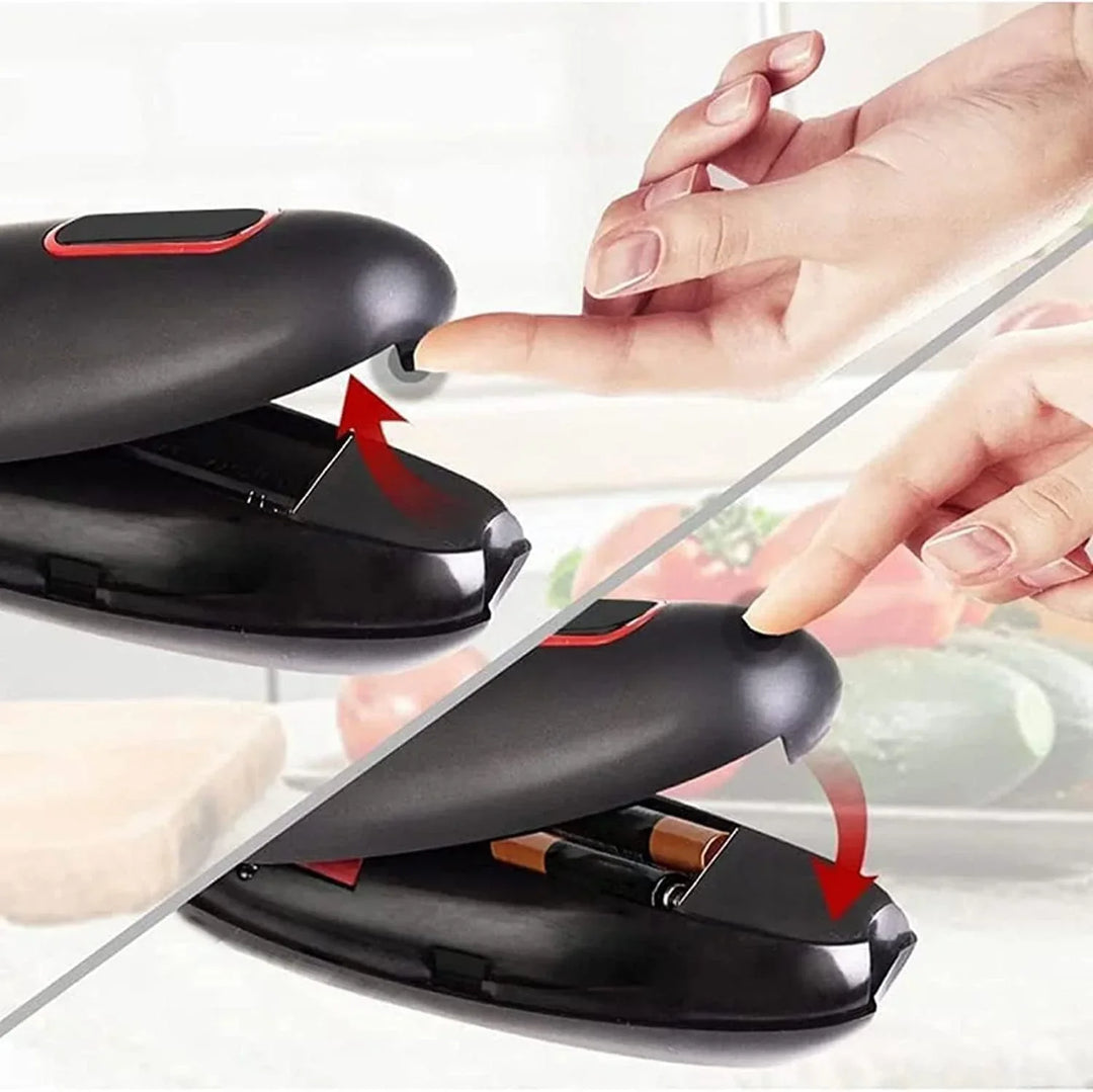 "Ergonomischer automatischer Dosenöffner mit Ein-Knopf-Bedienung, handlich, batteriebetrieben für sichere Küchenanwendung"