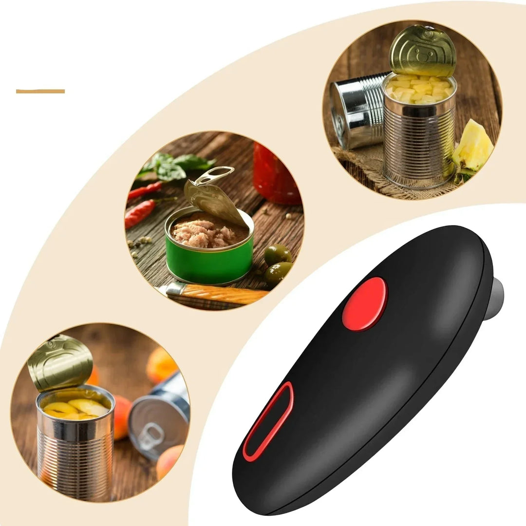 "Ergonomischer automatischer Dosenöffner mit Ein-Knopf-Bedienung, handlich, batteriebetrieben für sichere Küchenanwendung"