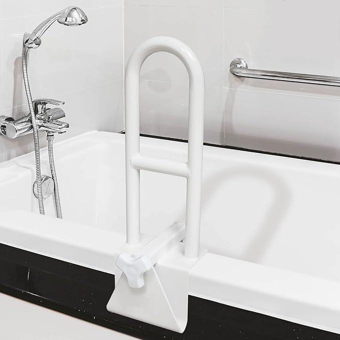 "Ergonomischer Badewannenhaltegriff für Senioren, weiß, sicherer Halt, keine Installation nötig, stilvolles Design"