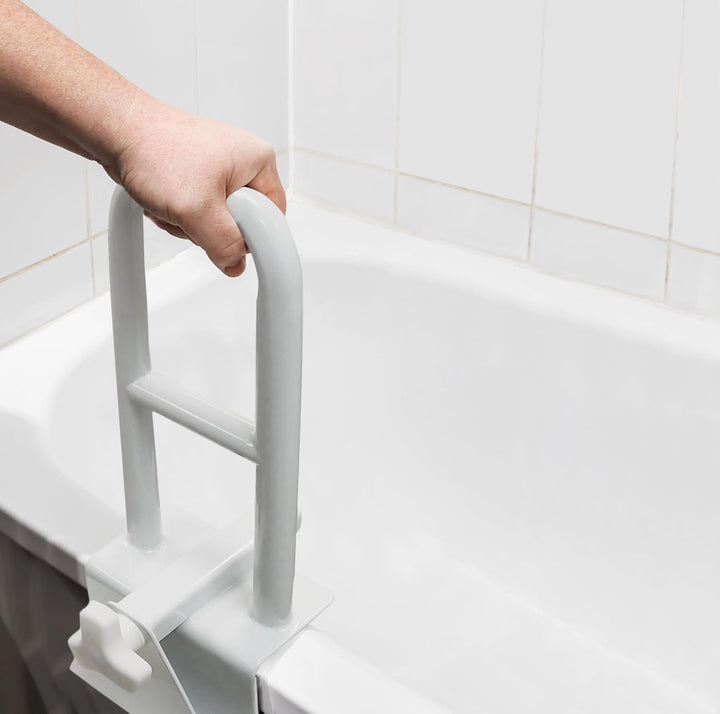 "Ergonomischer Badewannenhaltegriff für Senioren, weiß, sicherer Halt, keine Installation nötig, stilvolles Design"
