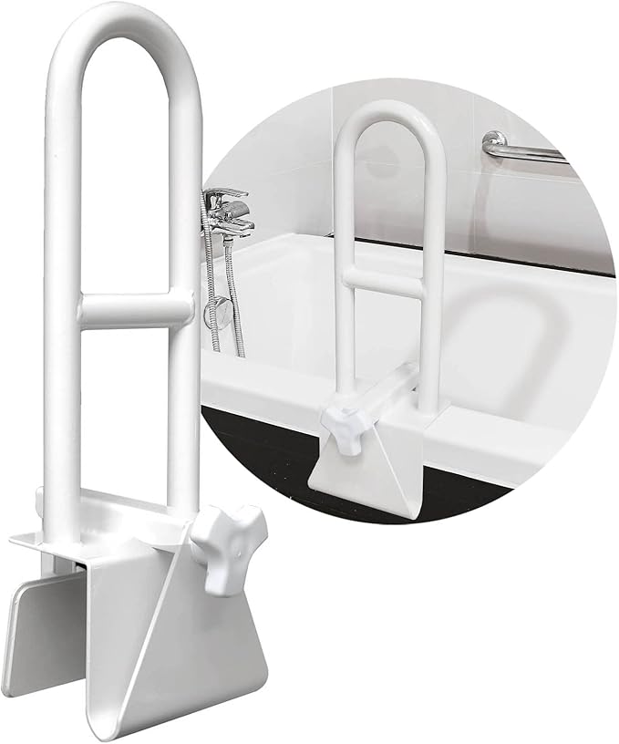 "Ergonomischer Badewannenhaltegriff für Senioren, weiß, sicherer Halt, keine Installation nötig, stilvolles Design"