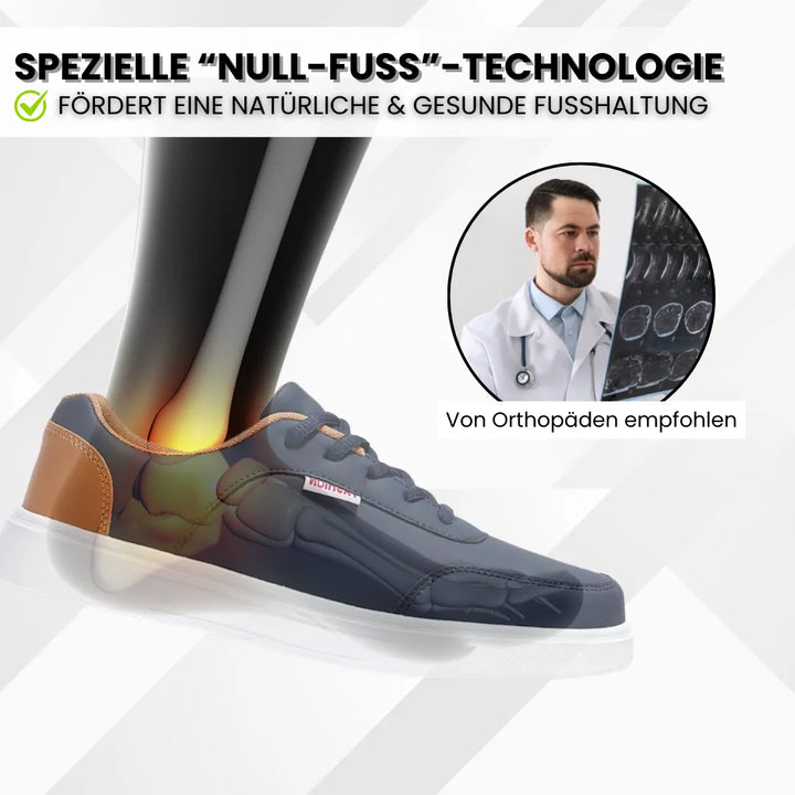 "Ergonomischer Damen-Sneaker mit rutschfester Sohle, breitem Zehenraum und atmungsaktivem Material für Komfort und Halt."