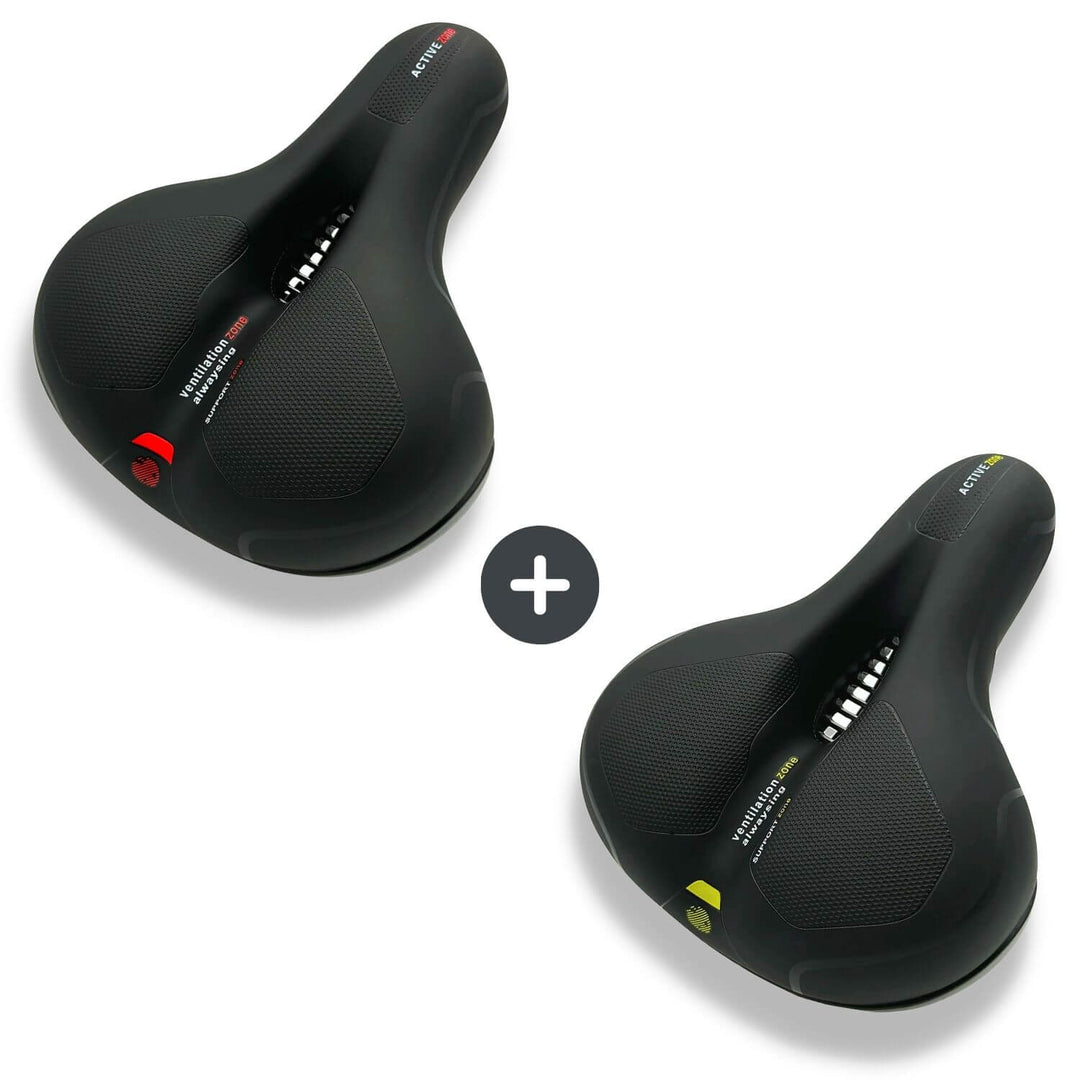 "Ergonomischer Fahrradsattel mit dämpfender Gel-Technologie und atmungsaktiver Oberfläche für maximalen Komfort"