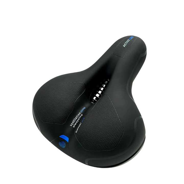 "Ergonomischer Fahrradsattel mit dämpfender Gel-Technologie und atmungsaktiver Oberfläche für maximalen Komfort"