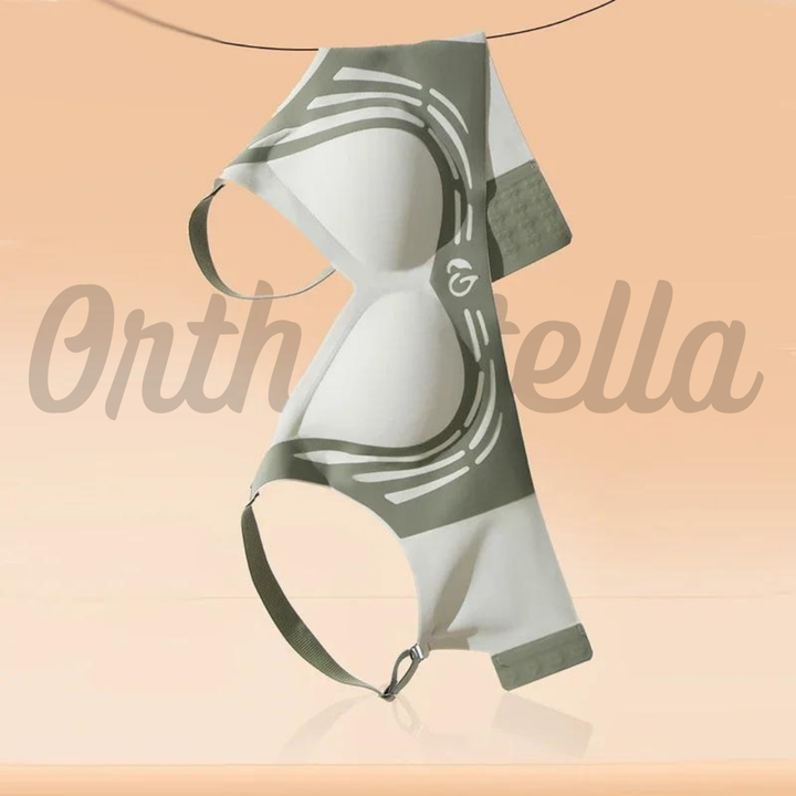 "Ergonomischer Komfort-BH ohne Bügel, nahtlos in Beige mit Push-Up Effekt für optimale Unterstützung und Tragekomfort."