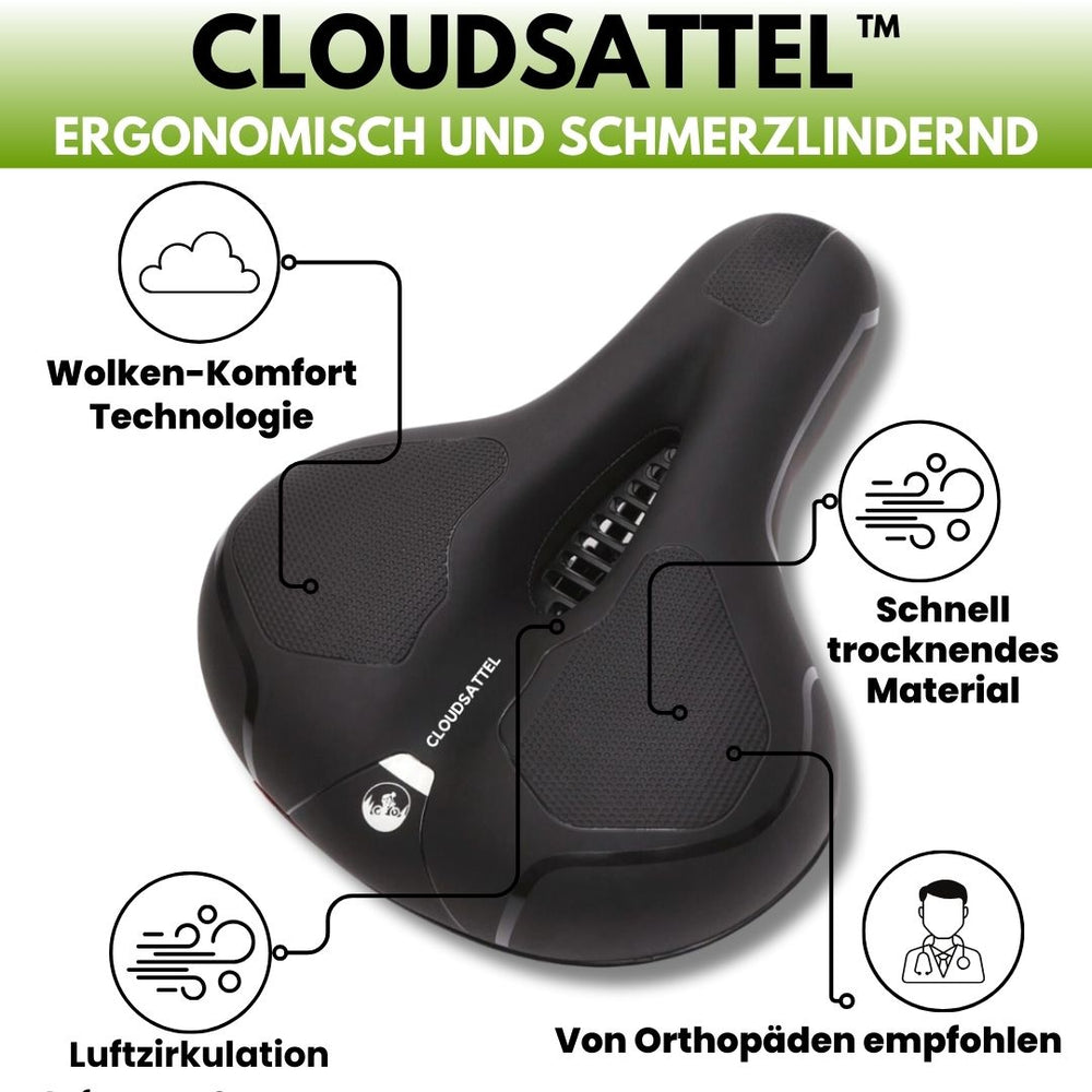 Ergonomischer, orthopädischer Fahrradsitz mit reflektierendem Streifen und Belüftungssystem für schmerzfreies, sicheres Fahre