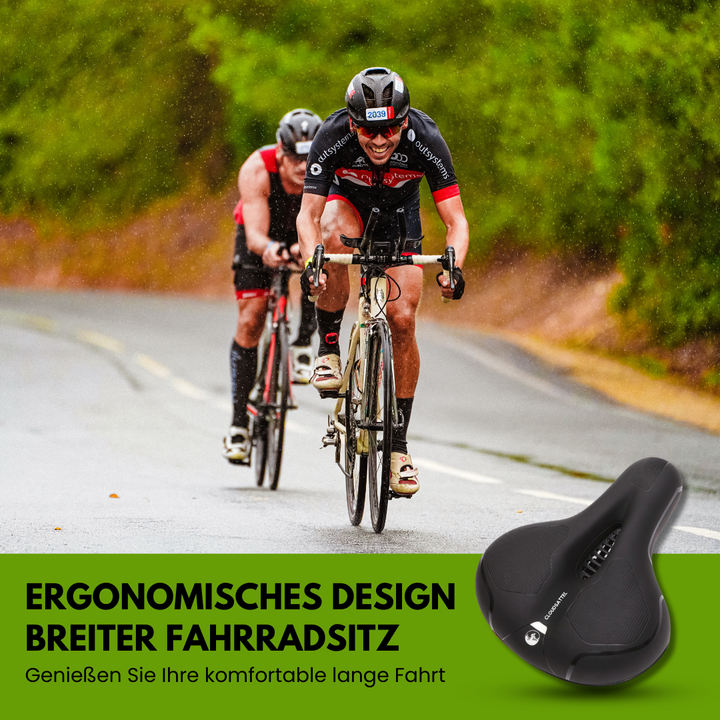 Ergonomischer, orthopädischer Fahrradsitz mit reflektierendem Streifen und Belüftungssystem für schmerzfreies, sicheres Fahre