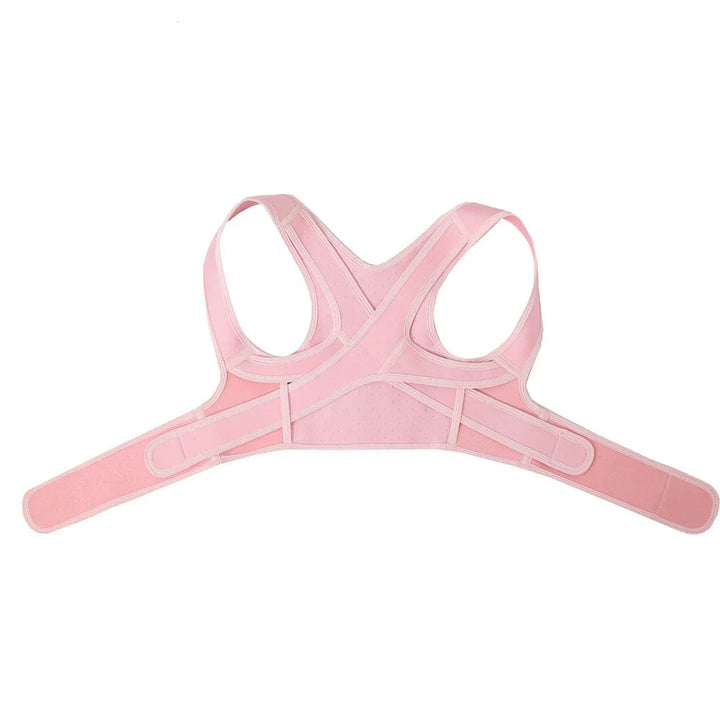 "Ergonomischer Rückenstabilisator im Hautfarbton, unsichtbar unter Kleidung, fördert Haltung und Komfort."