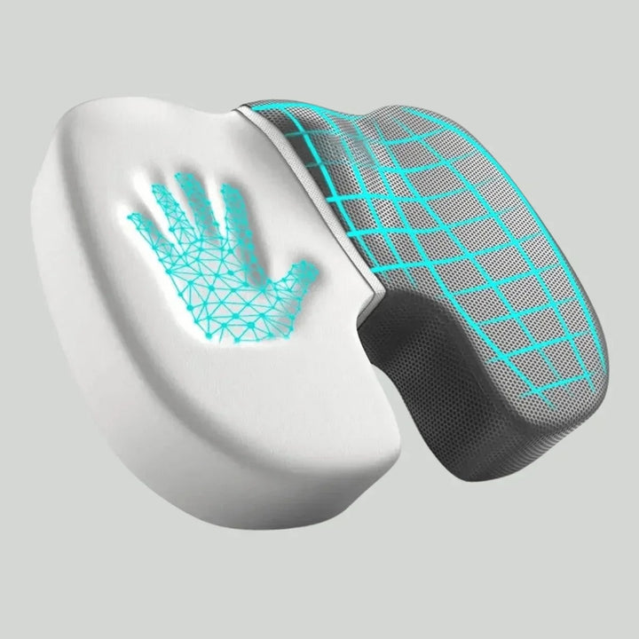 "Ergonomisches 4D Sitzkissen, orthopädische Unterstützung, schwarzes memory foam Kissen, atmungsaktiv, rutschfest"
