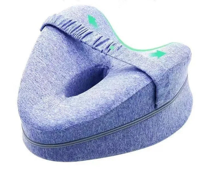"Ergonomisches Kniekissen aus Memory-Schaum für Seitenschläfer, verbessert Schlafkomfort und unterstützt die Körperhaltung."
