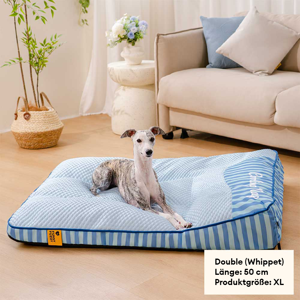 "Extragroßes kühlendes Hundebett, orthopädisch, mit Memory-Schaum, waschbar, für maximalen Komfort."