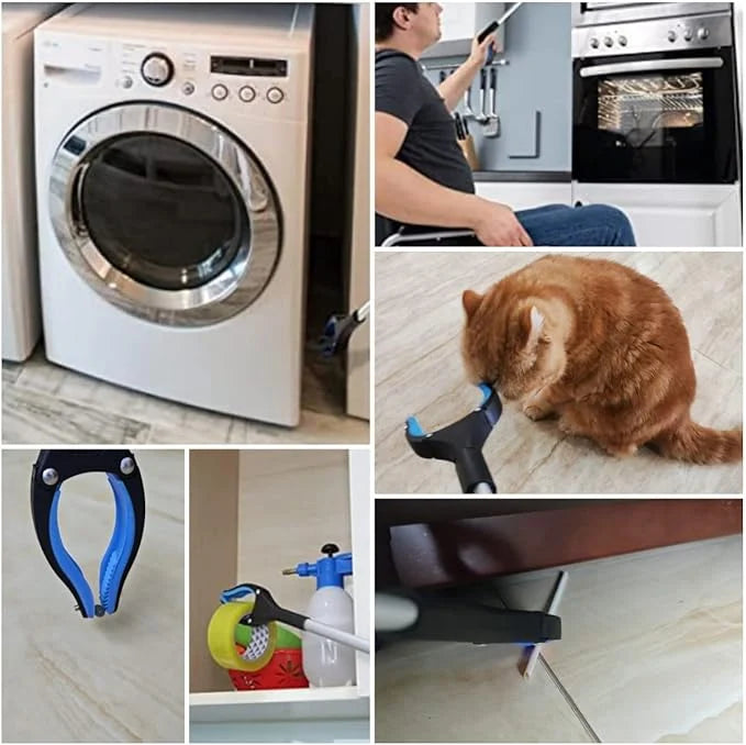 Faltbarer Greifer mit 360° Drehclip, ergonomisch, leicht; ideal zum Greifen schwer zugänglicher Objekte im Garten & DIY.