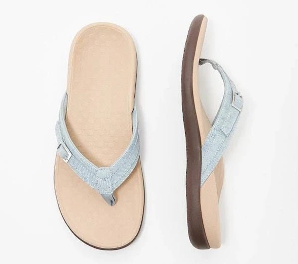 "Farbe Kopfzeile entdecken Ozean" Orthopädische Flip-Flops Damen, Konturiert, rutschfest, ideal für Strand, bunt, komfortabel