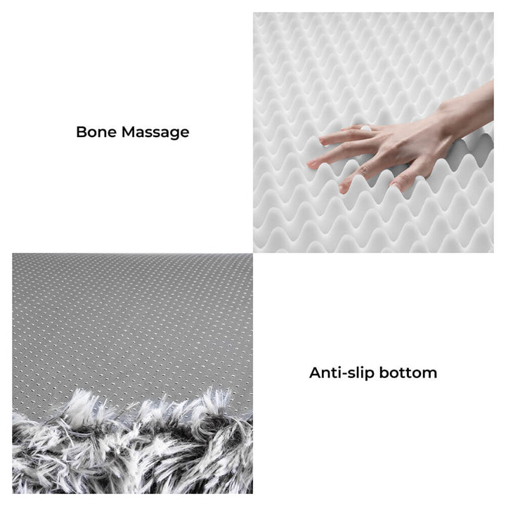 Flauschiges, großes orthopädisches Nackenrollenbett für Mensch und Hund, ergonomisch, aus weichem Plüschmaterial.