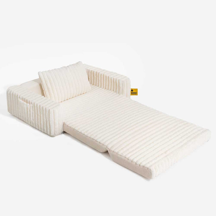 Flauschiges, großes orthopädisches Nackenrollenbett für Mensch und Hund, ergonomisch, aus weichem Plüschmaterial.