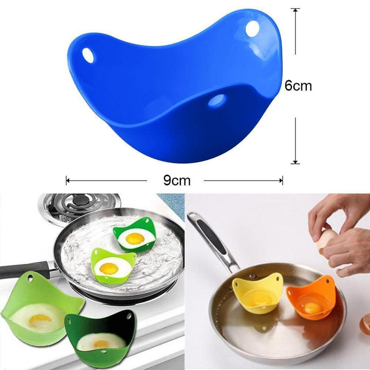 "Flexibler Eier-Pochierer aus Silikon, farbenfroh, kompakt, perfekt geformte Eier, einfache Reinigung, Küchenzubehör."