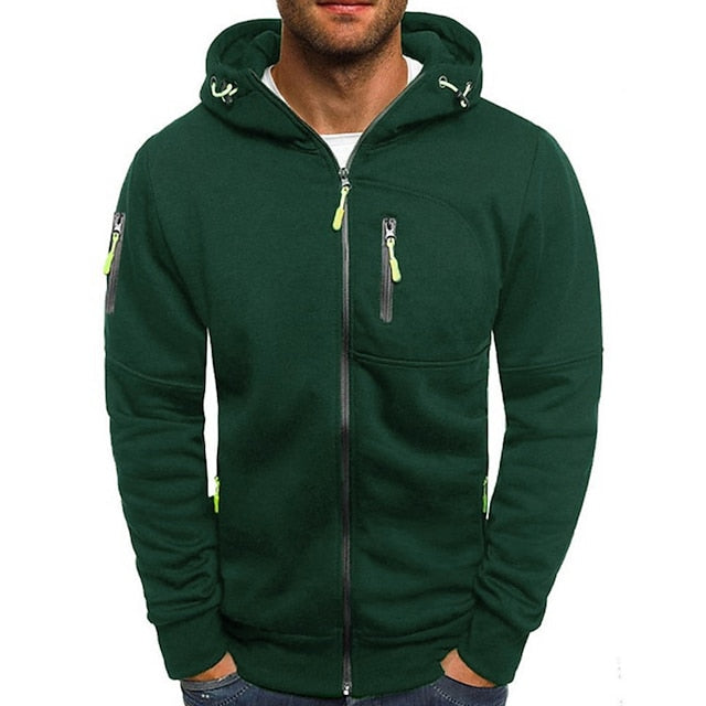 Gemütlicher Herren Kapuzenpullover mit zeitlosem Design, eleganter Grauton, weicher Baumwollstoff für hohen Tragekomfort.