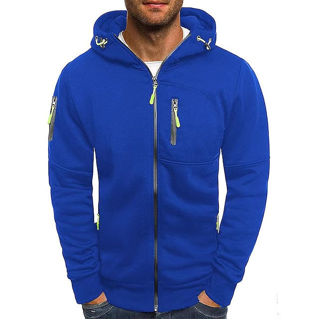Gemütlicher Herren Kapuzenpullover mit zeitlosem Design, eleganter Grauton, weicher Baumwollstoff für hohen Tragekomfort.