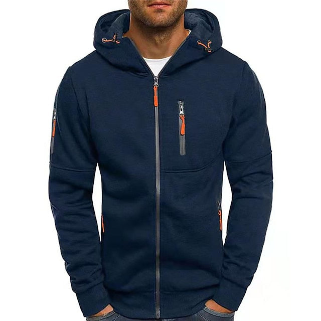 Gemütlicher Herren Kapuzenpullover mit zeitlosem Design, eleganter Grauton, weicher Baumwollstoff für hohen Tragekomfort.
