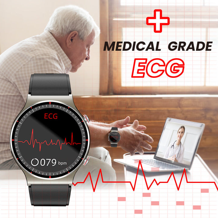 Gesundheitsüberwachung Smart Watch mit EKG, großem Farbbildschirm, sportlichem Armband und präziser Sensor-Technologie.