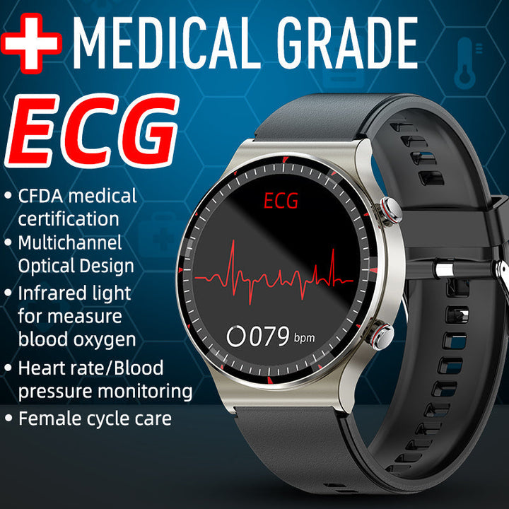 Gesundheitsüberwachung Smart Watch mit EKG, großem Farbbildschirm, sportlichem Armband und präziser Sensor-Technologie.