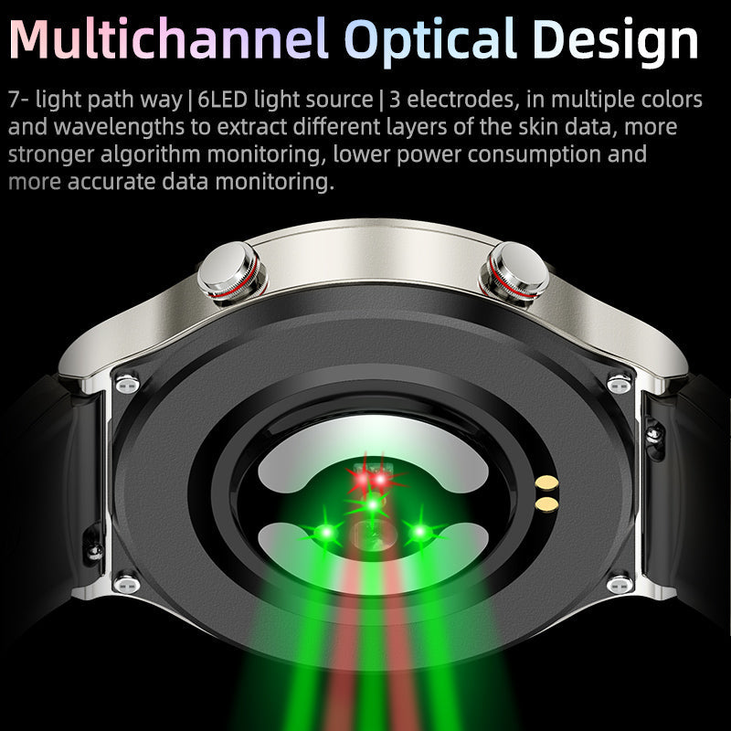 Gesundheitsüberwachung Smart Watch mit EKG, großem Farbbildschirm, sportlichem Armband und präziser Sensor-Technologie.