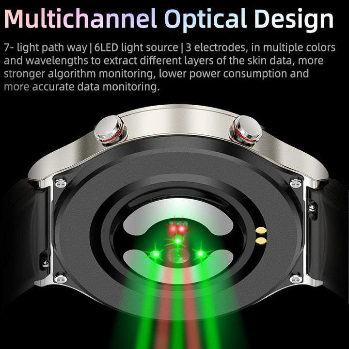 Gesundheitsüberwachung Smart Watch mit EKG, großem Farbbildschirm, sportlichem Armband und präziser Sensor-Technologie.