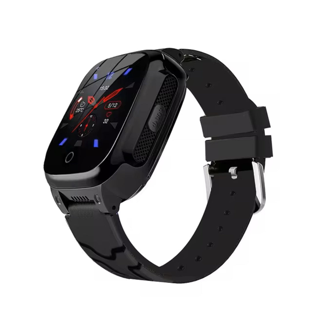GPS Tracker Smartwatch für Kinder, blau, mit Videoanruf, SOS-Taste, wasserdichtem Design und ergonomischem Armband.