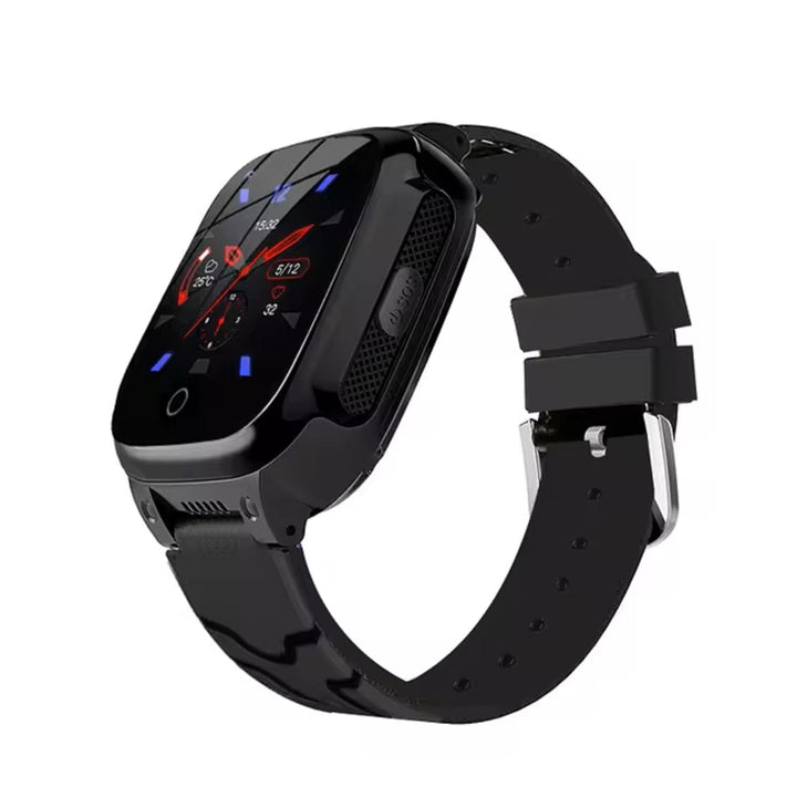 GPS Tracker Smartwatch für Kinder, blau, mit Videoanruf, SOS-Taste, wasserdichtem Design und ergonomischem Armband.