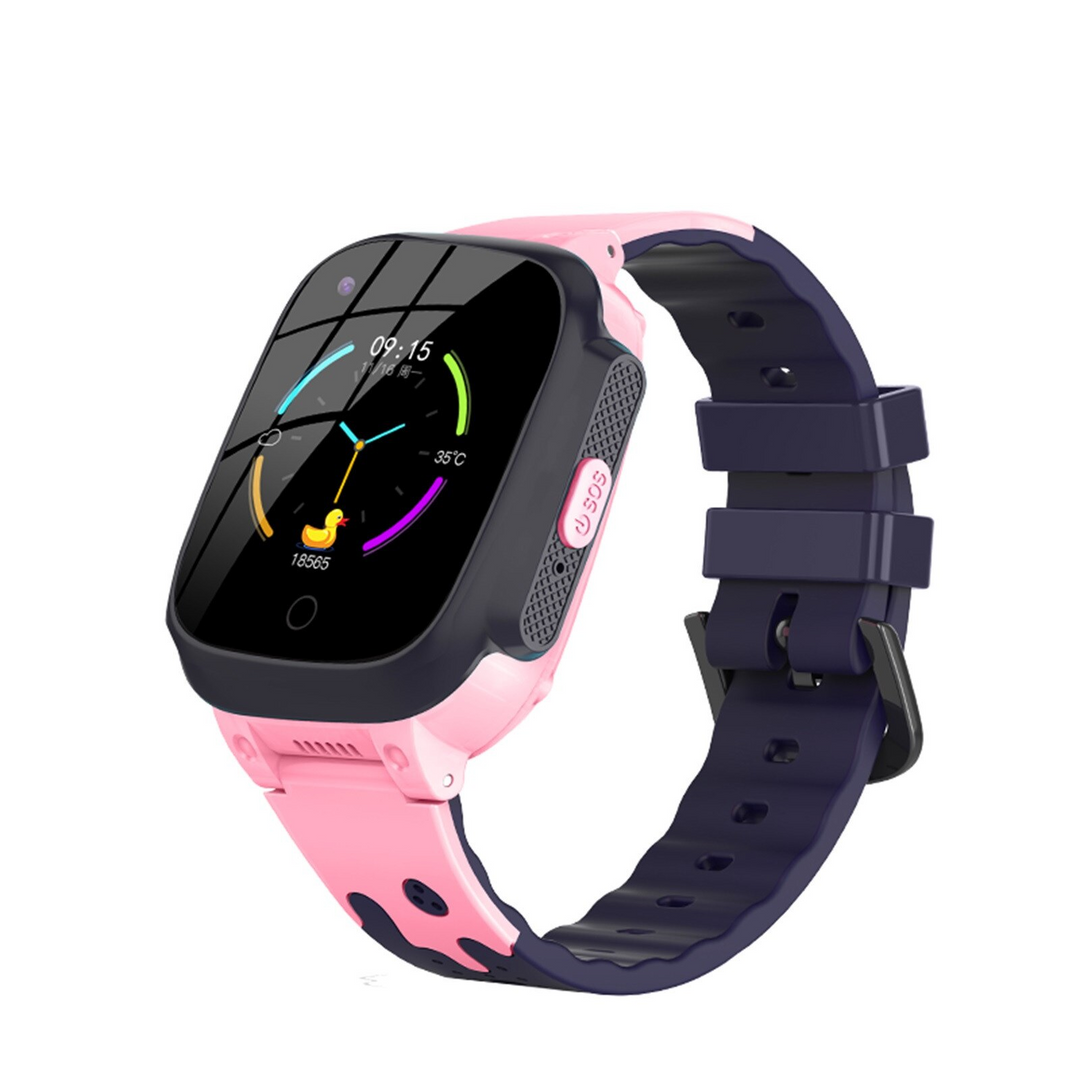 GPS Tracker Smartwatch für Kinder, blau, mit Videoanruf, SOS-Taste, wasserdichtem Design und ergonomischem Armband.