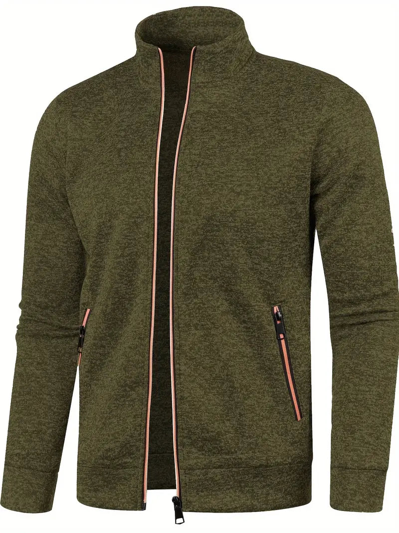 "Graue Herrenweste mit Reißverschluss vorne für Herbst und Winter, stilvoll und funktional."