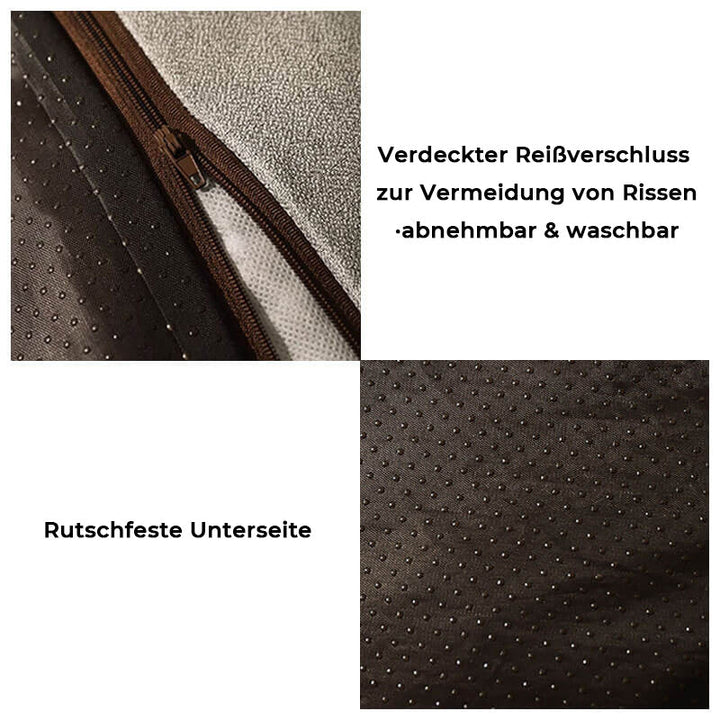 Großes waschbares Haustierbett aus Terylen, mit Anti-Rutsch-Boden, ergonomischem Design und weichem Innenpolster.