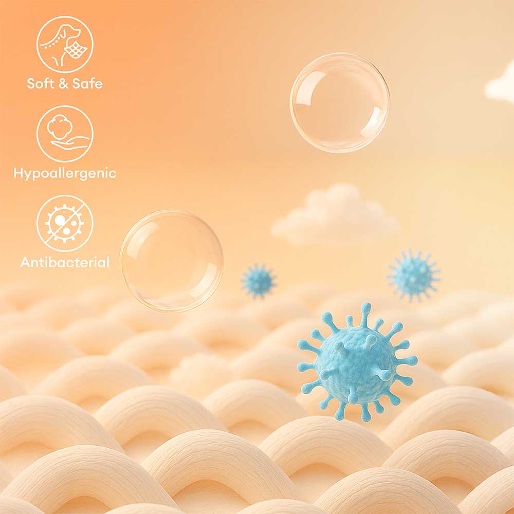 Großes waschbares Haustierbett aus Terylen, mit Anti-Rutsch-Boden, ergonomischem Design und weichem Innenpolster.