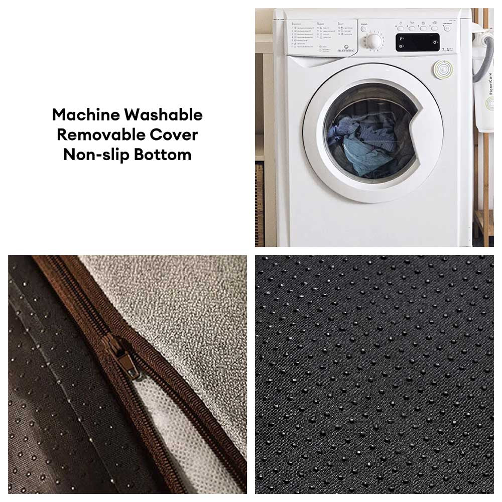 Großes waschbares Haustierbett aus Terylen, mit Anti-Rutsch-Boden, ergonomischem Design und weichem Innenpolster.