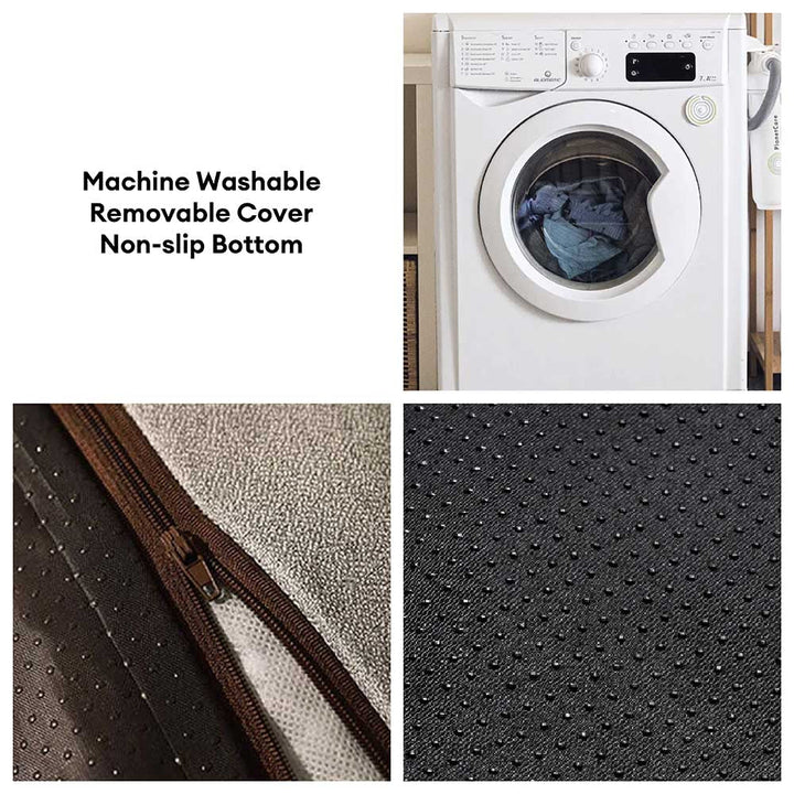 Großes waschbares Haustierbett aus Terylen, mit Anti-Rutsch-Boden, ergonomischem Design und weichem Innenpolster.