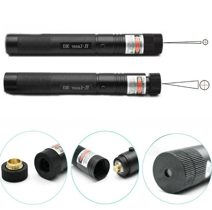 Grüner Hochleistungs-Laserpointer mit robustem Aluminiumgehäuse, ideal für präzise Präsentationen und outdoor Anwendungen.