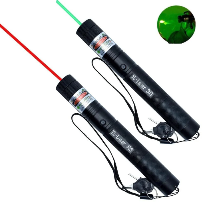 Grüner Hochleistungs-Laserpointer mit robustem Aluminiumgehäuse, ideal für präzise Präsentationen und outdoor Anwendungen.