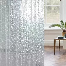 "Halbtransparenter, wasserfester Duschvorhang aus EVA mit modernem Design, ideal für stilvolle Badezimmergestaltung."