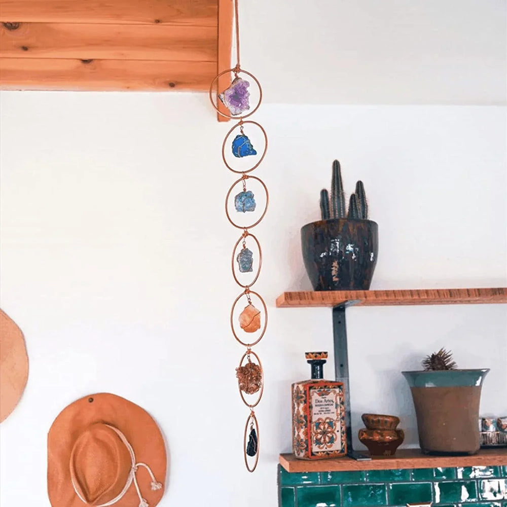Handgefertigte Chakra-Deko mit natürlichen Edelsteinen, stilvolles Design, bringt Harmonie und positive Energie in dein Zuhau