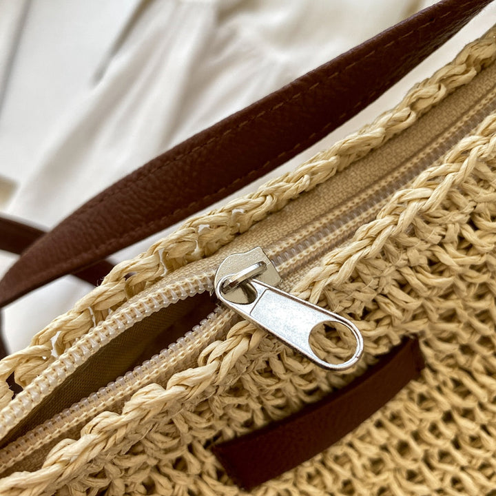 Handgemachte Boho-Umhängetasche, nachhaltig, mit verstellbarem Schultergurt in vielseitigem Stil, Reißverschluss, robust.