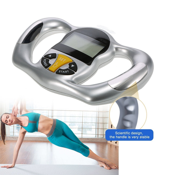 "Handlicher Körperfett Analysator mit LCD-Display misst BMI, Körperfett; tragbar, ideal für Gesundheitsüberwachung."