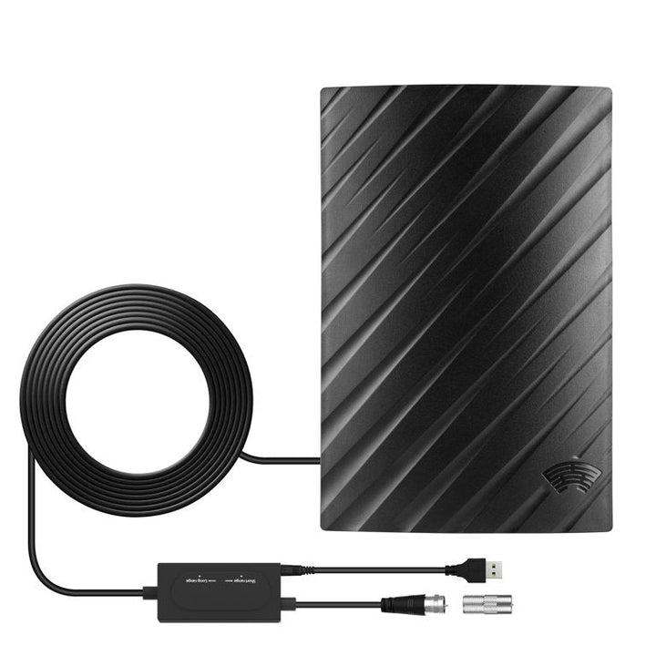 "HDTV 4K Digitalantenne, schlankes Schwarz, langlebig, indoor, 600 Meilen Empfang, kostenfreie 4K TV-Unterhaltung, einfache I